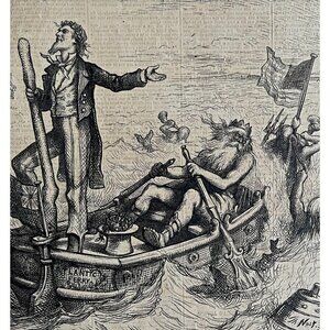 Thomas Nast Harper's Centerfold 1875 Victorian Woodcut Engraving LGBinTN2